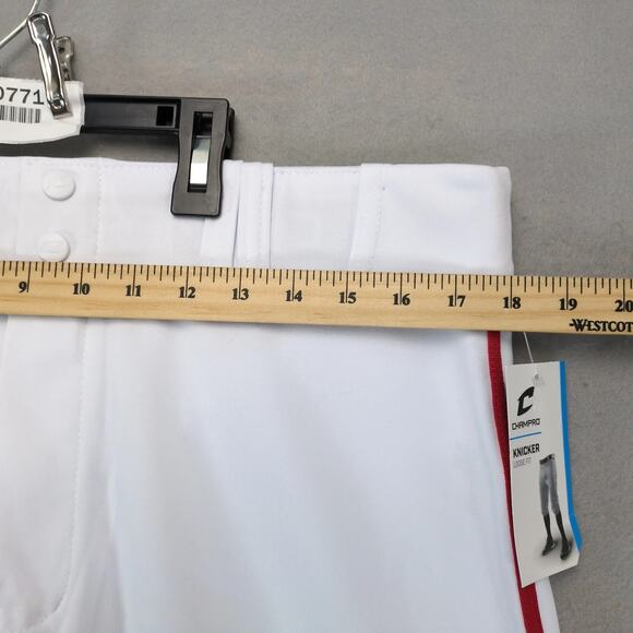 NWT Champro Knicker Baseball Softball Pants Men's L Loose Fit White Red Stripe - Picture 4 of 10